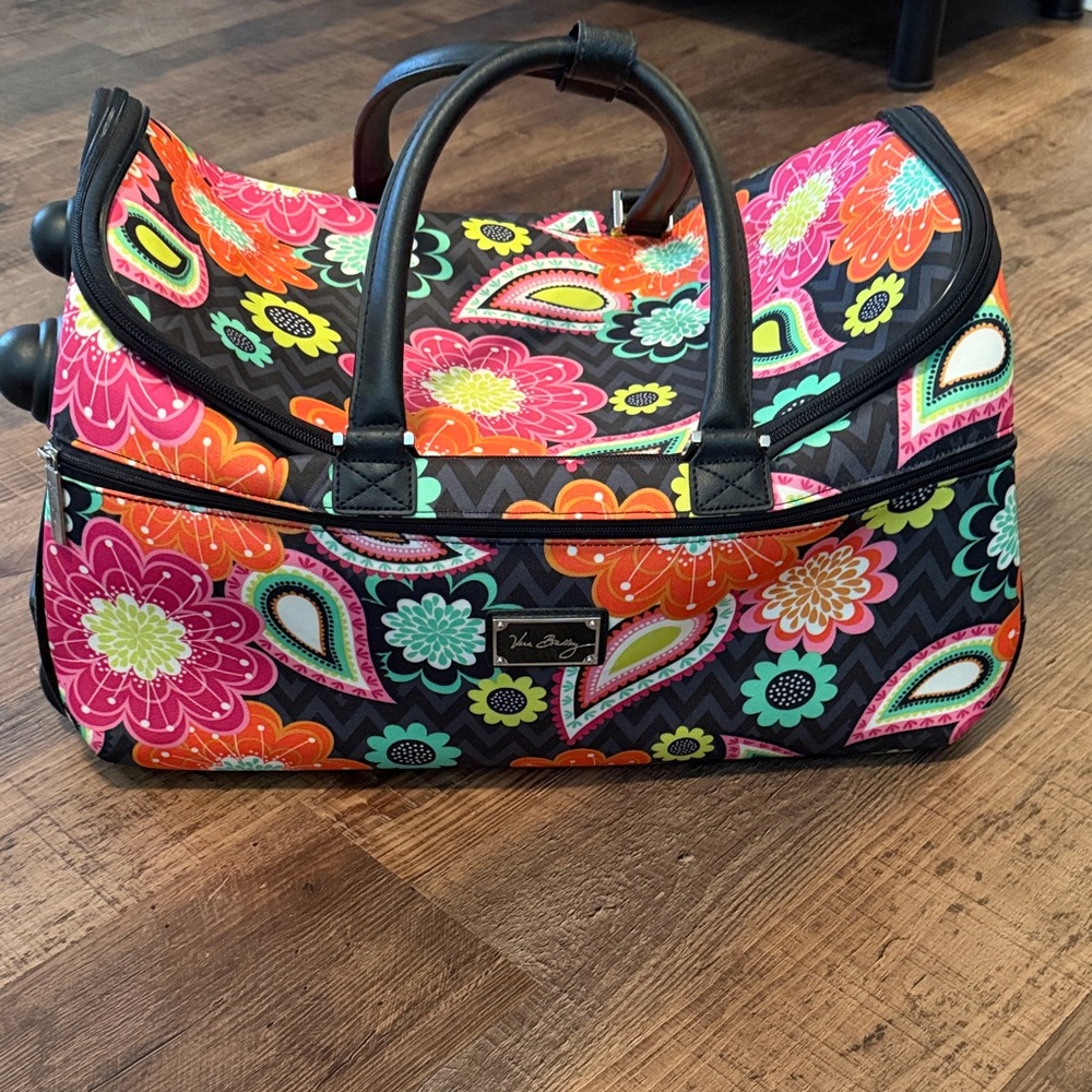 Vera Bradley Black and Multicolor Floral Travel Bag